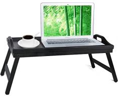 Vassoio da letto con gambe pieghevoli per servire la colazione a letto, vassoio per TV, computer portatile, vassoio per snack