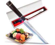 Seiryuuu Coltello Sakimaru Serie Pro Sashimi - Coltello Giapponese da Sushi, Lama 280 mm in Acciaio Damasco - Coltello Affilato per Sfilettare Pesce, Salmone – Coltello Professionale