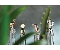 KitchenCraft Cactus Design Tappo per Bottiglia di Vino, Metallo, Colore: Argento