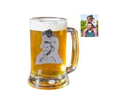 Boccale di birra personalizzato Boccale di birra Boccale di birra Bicchiere da birra Aggiungi il tuo testo inciso Foto regalo personalizzabile per padre, ragazzi, marito, uomini, lui