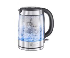 Russell Hobbs 20760-10 - Bollitore in vetro Brita Purity, filtro con cartuccia Brita Maxtra+, 3000 W, 1,5 litri