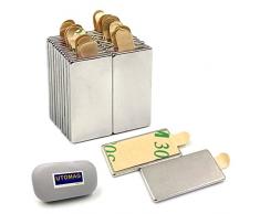 Magneti per Frigorifero, magneti autoadesivi al neodimio, 20x10x1 mm con película, Forti Calamite Magnete per Frigo, Scienza, Artigianato, Mappe, Decorazioni (30 Pezzi)