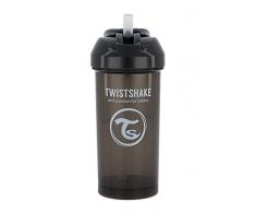 Twistshake Bicchiere Sippy Baby con Cannuccia - 360ml | Bottiglie Dacqua per Bambini a Prova di Perdite | Tazza Antigoccia per i più Piccoli | Tazza di Cannuccia Senza BPA | Nero