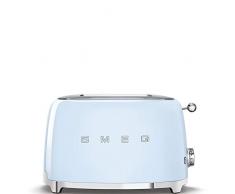 Smeg, Tostapane 2x2 TSF01PBEU, 2 Scomparti per 2 fette, 6 Livelli di Doratura, Funzione Riscaldamento, Scongelamento e Bagel, Espulsione Automatica del Pane, Cassetto Raccoglibriciole, 950W, Azzurro