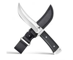 Purple Dragon Coltello da sopravvivenza a lama fissa con fodero in pelle regolabile, coltello da campeggio, pesca, escursionismo, regalo per uomo e collezione