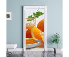 Stil.Zeit Möbel Arancione marmellata di Arance Come Murale, Formato: 200x90cm, Telaio della Porta, Adesivi Porta, Porta Decorazione, autoadesivi del Portello
