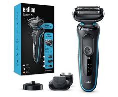 Braun Series 5 Rasoio Elettrico Barba, Regolabarba EasyClick, Base Di Ricarica, EasyClean, Wet&Dry, Ricaricabile, Rasoio A Lamina Senza Fili, 51-M4500cs Menta