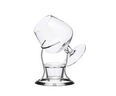 BarCraft Set Regalo di Bicchieri e Scaldini per Brandy, Bicchiere da 350ml, Supporto per Laccendino e Supporto in Metallo, Set da 3 Pezzi