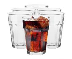 TREND FOR HOME Tumbler Alto Bicchieri Acqua Vetro | 370 ml | Set da 6 Pezzi | Bicchiere Tumbler Alto Bicchieri Cocktail Acqua Long Drink Tumbler Caipirinha | Collezione Alva | Trasparente