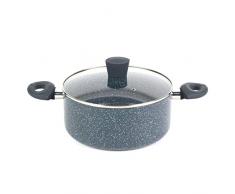 Russell Hobbs RH00849EU Nightfall Stone 24cm senza avambraccio, alluminio pressato, protezione da induzione, senza PFOA, manici morbidi, pentola con coperchio, per salse, pasta, verdure, marmo blu