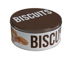 Excellent Houseware - k315510 Contenitore per Biscotti 'Cookies', Alluminio, Multicolore, 19 x 19 x 8,5 cm