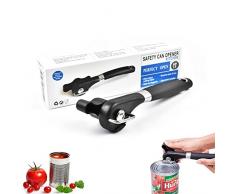 Jaimela Apriscatole Manuale, Professionali Senza Sfioramento Maneggevole Apriscatole in Acciaio Inossidabile con Manopola Easy Turn, Taglio Laterale Liscio Senza Tagli Taglienti Apriscatole