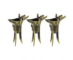 DOITOOL 3Pcs Antico Bicchiere Di Vino Imperatore Tazza Di Vino 3 Gambe Vintage Bere Bicchiere Di Liquore Calice Foto Prop Per La Casa