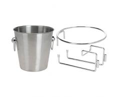 Secchiello Porta Ghiaccio in Inox Champagne E Bottiglie 20CM