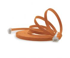 1aTTack.de 7m - arancione - 1 Stück - Cavo di Rete Ethernet Cat6 Piatto Lan Gigabit RJ45 Cat 6 compatibile Cat5 Cat5e Cat7 Cat8