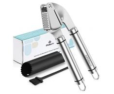 Philorn Spremiaglio Professionale Trita Aglio in Acciaio Inox Schiaccia Aglio Spremiaglio da Cucina, Pressa-aglio, Frantoio per Zenzero, Comodo e Facile da Pulire Lavabile in Lavastoviglie