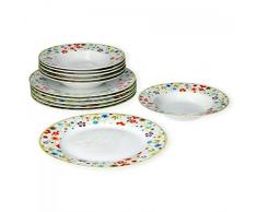 Van Well, servizio da tavola in porcellana, da 12 pezzi, per 6 persone, linea Vario fiori