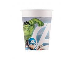 Procos- Bicchieri Carta FSC compostabili Marvel Avengers Fight (200ml), 8 Pezzi, Multicolore, taglia unica, 10201205