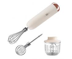 Miscelatore elettrico a mano, frusta elettrica a 4 velocità per la cottura a batteria, mini tritatutto e robot da cucina elettrico, sbattitore duovo, schiumatore di latte portatile ricaricabile