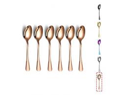 Cucchiaino da caffè in oro rosa placcato in titanio da 4.95 Kyraton,cucchiaio da dessert,cucchiaio da gelato,cucchiaino da tè,set da 6 pezzi(cucchiaio da caffè in oro rosa)