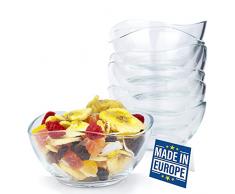 NORDIC SCHILLER Ciotola per Dessert in Vetro Set 6, Ciotole in Vetro, 215ml SENZA PIOMBO Ciotola per Gelato in Vetro, Tazza da Dessert Ciotola da Immersione, Bicchieri da Dessert Snack Salse Caramelle