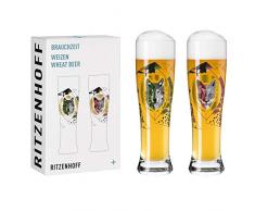 Ritzenhoff Tempo Personalizzato #2 Set di Bicchieri da Birra di frumento, Vetro, Multicolore
