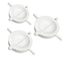 Voarge 3 Pezzi Stampo per Ravioli Dumpling, Dough Stampa Press Pasticceria Utensili Mold Attrezzo Accessorio per Cucina (Bianco)