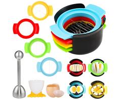 Tagliauova 3 in 1 tagliauova in acciaio inox con apriuova e portauovo strumento per tagliare le uova cotte per mozzarella, kiwi, pomodori, uova cotte