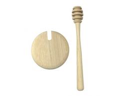 Legno miele Cucchiaio e copertura Jar Set.