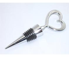 Bomboniera Regalo inviti tappo acciaio di bottiglia di vino con la forma cuore