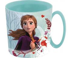 Little Flight Frozen Anna e Elsa Tazza in plastica Riutilizzabile con Manico per microonde Pappa Scuola , Pappa Mare Tazza Scuola ,Bicchiere PLASTICA Rigida Frozen Anna e Elsa (1 Tazza in)