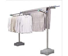 Xuejuanshop Stendibiancheria Estensibile Stendibiancheria da Pavimento in Acciaio Inossidabile con palo Appendiabiti da Balcone for Esterni Creativo Extend Stendibiancheria da Balcone