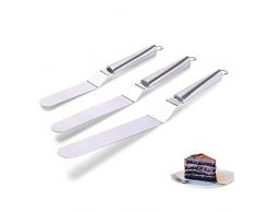 Coltello Paletta Glassa,Spatola per Glassa,Spatola Angolata Dolci,3PCS Spatola Cucina Dolci Spatole Decorazione Torte Spatole Pasticceria Spatole Crema Cucina (Maniglia Acciaio)