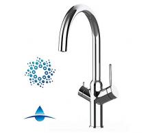 Rubinetto cucina 4 VIE per sistemi Frigogasatori e filtro acqua depuratore con canna girevole 360 ° - Cromo