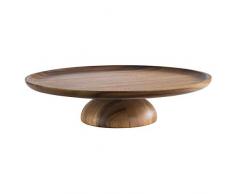 APS piatto da portata/da torta, Ø 33 cm, H: 8 cm, piatto da portata robusto in legno, legno di acacia oliato, piatto da torta molto stabile con lato inferiore che protegge i mobili