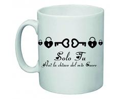 Tazza 8x10 Ceramica Scritta tu Hai la Chiave del Cuore Idea Regalo San Valentino