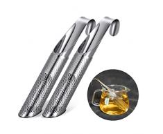 NIUQIGE Colino da tè in acciaio inox 304, filtro da tè per tè sfuso, uovo da tè, in acciaio inox, 2 pezzi, a maglia fine, riutilizzabile