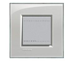 BTicino Livinglight Placca Quadra, 2M, Forma Rettangolare, Ghiaccio