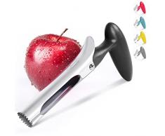Newness Levatorsolo per Mele in Acciaio Inox, Mela o Pera Core Remover Strumento per la Casa e la Cucina con Lama SeGhettata Affilata, Nero