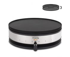H.Koenig Crepiera con Piastra Reversibile 2 in 1 KREP56,Crêpes,Mini Crêpes,Pancakes,Termostato Regolabile Fino a 230°,Rivestimento Antiaderente,1500W