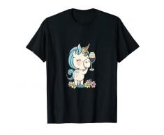 Vino Unicorno Bicchiere di Vino Bere Festa Degustazione di Maglietta