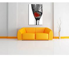 piccolo cuore in un bicchiere di champagneTela, Immagini XXL completamente incorniciata con grandi cornici di cuneo, stampe d'arte sulla foto parete con cornice, più economico di pittura o di un dipinto a olio, non un manifesto o bandiera