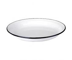IBILI 903925 Piatto Blanca Ovale Smalto Sull Acciaio Bianco/Blu 25 x 17 x 9 cm