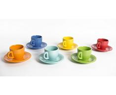 Kaleidos - Servizio caffè 6 tazze con piattino ''MULTICOLOR''