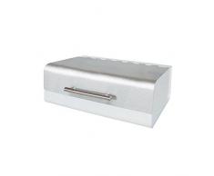 laroom 13520 - Portapane, Coperchio Acciaio Inox, Colore: Bianco, Metallo