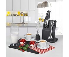 Concept Elettrodomestici tm4735 frullatore ad immersione 800 W con Tritatutto, frusta, Mix tazza e Amovibile in acciaio inox Mix Fuss, Nero