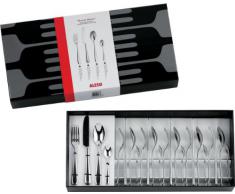 Alessi Nuovo Milano 5180S75M Servizio Completo di Posate di Design, 75 Pezzi in Acciaio Inox
