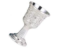 BESTonZON Retro Drago E Fenice Bicchiere Di Vino Bicchieri Retrò Decorazioni Antiche Bicchieri Martini Stile Europeo Vecchio Bicchiere Di Vino Altare Calice Calice Metallo Goffrato Tazza