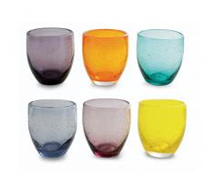Villa dâEste Home Tivoli Acapulco Set Bicchieri, Vetro,, 6 Pezzi, 10 cm, Diametro 9 cm