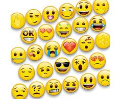 MORCART 28 calamite per frigorifero, divertenti smiley magneti, decorazione per lavagne magnetiche, frigorifero, lavagna, cucina, lavagne, bacheca, ufficio, bambini e adulti, regalo 30 x 30 mm